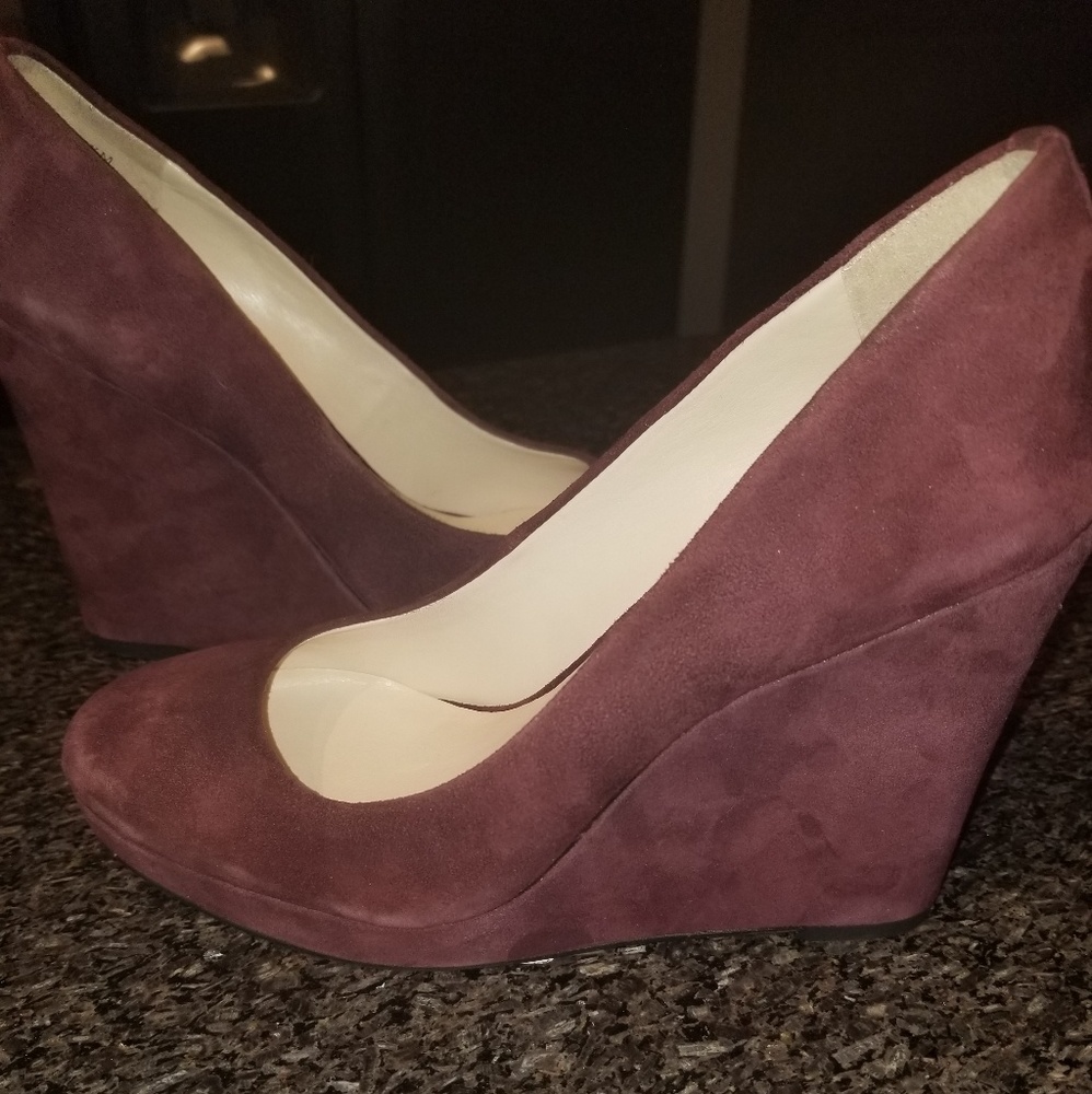 New Wedge suede heels never worn with tags